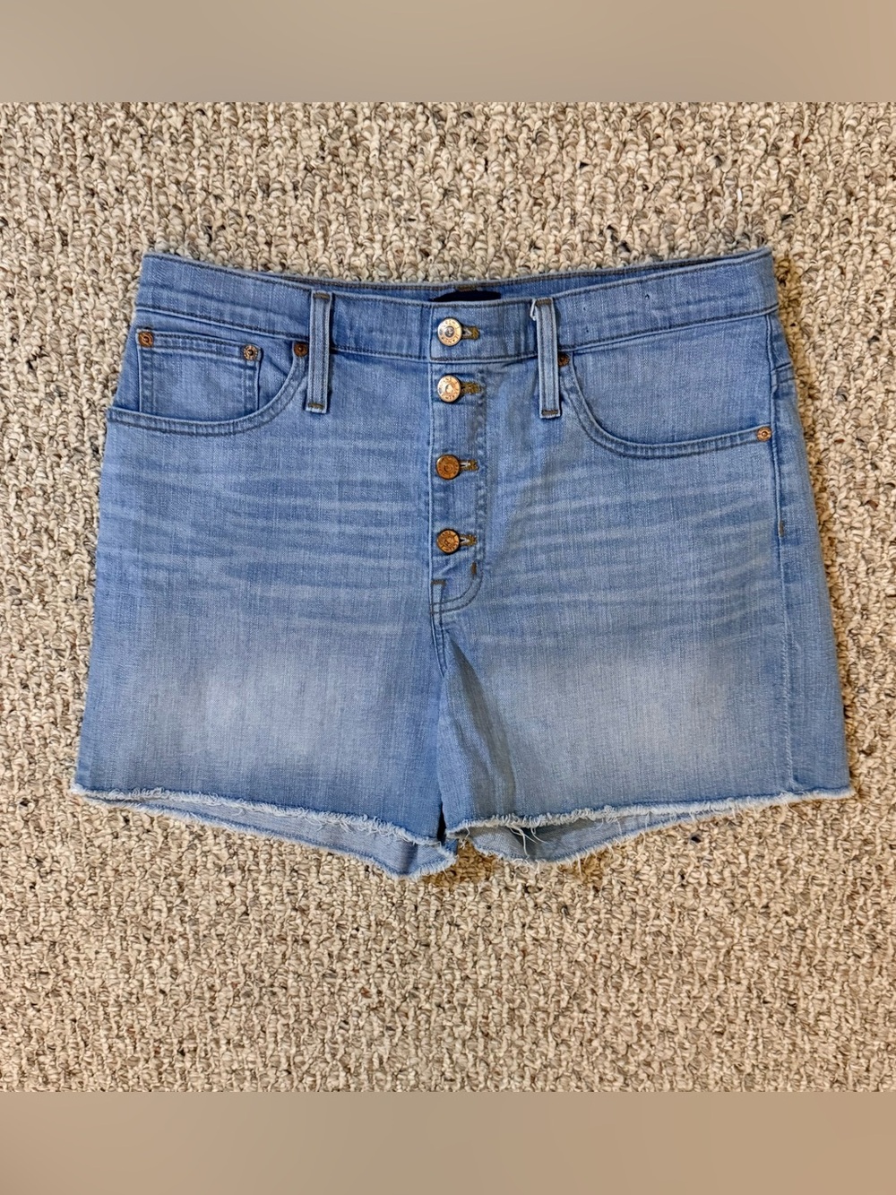 J.Crew Jeans High-Rise Denim Shorts | Button Fly | Raw Hem | Size 30